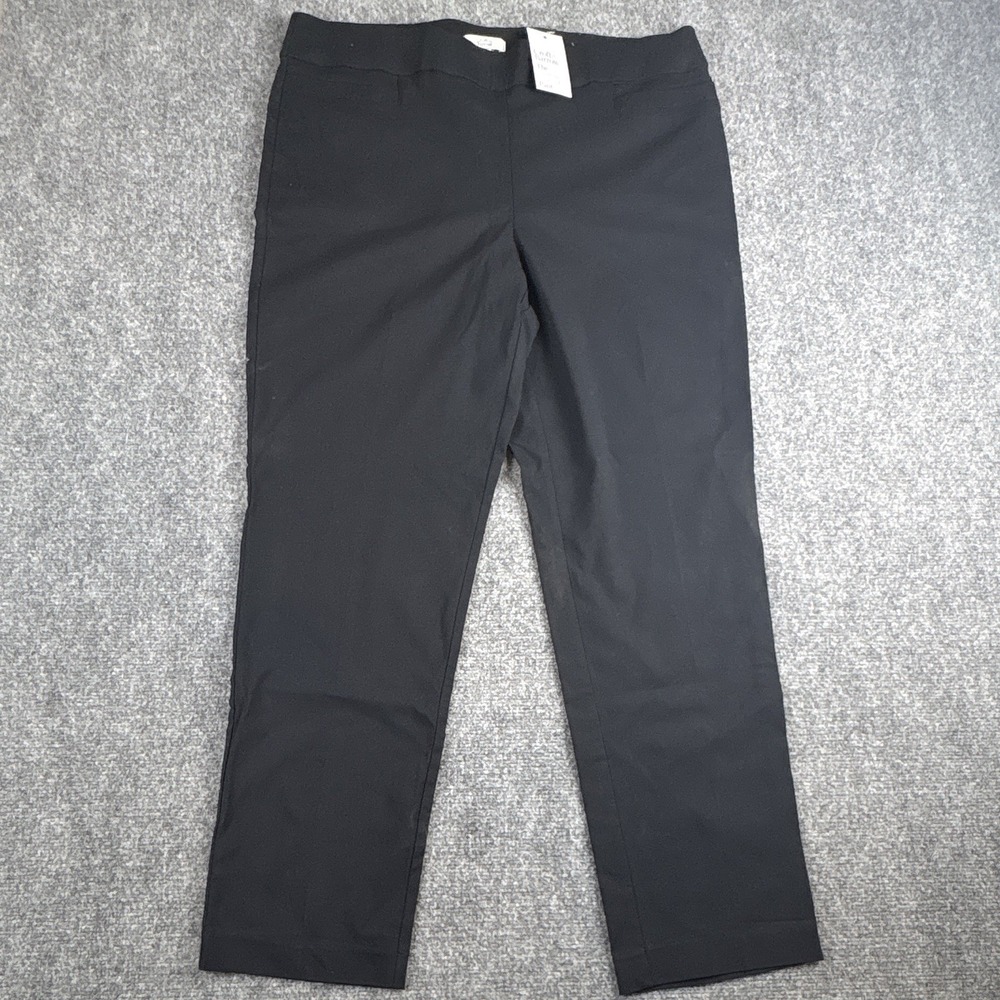 NWT Croft & Barrow Tummy Control Dress Pants - Black Pull-On Trousers Women's 16